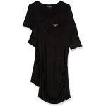 Camisetas premamá negras con cuello redondo talla XS para mujer 