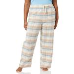 Pantalones azules de franela con pijama tallas grandes talla XXL para mujer 