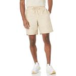 Amazon Essentials Pantalones Cortos con cordón (Disponible en Tallas Grandes) Hombre, Marrón Caqui Blanco Rayas, S