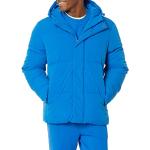 Abrigos azules de poliester con capucha  tallas grandes impermeables acolchados talla 3XL de materiales sostenibles para hombre 