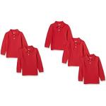 Polos rojos de algodón manga larga infantiles de punto 5 años para niño 
