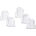 Camisetas blancas de algodón de manga larga infantiles 4 años para niña 