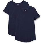 Camisetas azul marino de viscosa de manga corta manga corta con cuello redondo de punto talla M de materiales sostenibles para mujer 