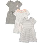 Vestidos estampados infantiles grises de algodón con rayas 3 años para bebé 