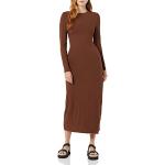 Vestidos marrones de manga larga de verano manga larga informales de punto talla XS para mujer 