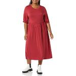 Vestidos vaporosos rojos fluorescentes de verano informales de punto fruncido talla M para mujer 