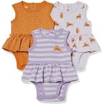 Vestidos estampados infantiles lila con volantes 9 meses para bebé 