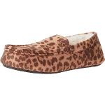 Pantuflas mocasines moradas de goma leopardo talla 39 para mujer 