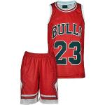 Amdrabola Chicago Michael Jordan - Camiseta infantil de baloncesto, color blanco, rojo y negro, con pantalones cortos para aficionados al baloncesto (4-13 años)