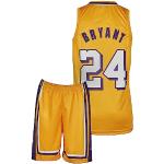 Amdrabola Lakers Kobe Bryant - Maillot de baloncesto para niños, color negro y amarillo, con pantalones cortos para aficionados al baloncesto (4-13 años)