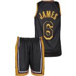 Amdrabola Lakers Lebron James - Camiseta de baloncesto para niños, color negro, con pantalones cortos para aficionados al baloncesto (152, negro)