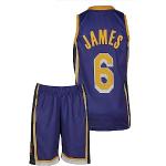 Amdrabola Lakers Lebron James - Camiseta infantil de baloncesto, color morado, con pantalones cortos para aficionados al baloncesto (152, morado)