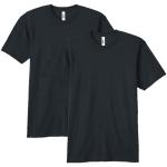 American Apparel Blend-Camiseta Deportiva de Manga Corta con Cuello Redondo, Paquete de 2, Tri-Negro, M Unisex Adulto