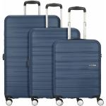 Set de maletas azules de policarbonato rebajadas con ruedas American Tourister 