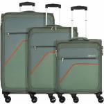 Set de maletas verdes de poliester rebajadas con ruedas American Tourister 