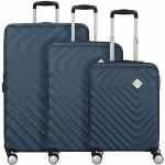 American Tourister Summer Square 4 ruedas Juego de maletas 3 piezas con pliegue de expansión atlantic blue