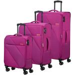 Set de maletas fucsia de policarbonato con aislante térmico American Tourister para mujer 