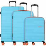 Set de maletas azules rebajadas con ruedas American Tourister 