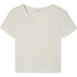 American Vintage, Camiseta de Algodón de Manga Corta y Cuello Redondo - Blanco White, Mujer, Talla: L