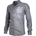 Camisas grises de algodón rebajadas Amplifi talla L para hombre 