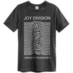 Amplified Joy Division-Unknown Pleasures Camiseta, Gris (Charcoal CC), S para Hombre