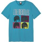 Camisetas turquesas de algodón de manga corta The Beatles manga corta con cuello redondo AMPLIFIED talla S para hombre 
