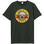 Camisetas grises de terciopelo de manga corta Guns N Roses Clásico AMPLIFIED talla XL para hombre 