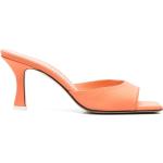 Sandalias naranja de piel de cuero rebajadas con tacón de 7 a 9cm con logo The Attico talla 37 para mujer 
