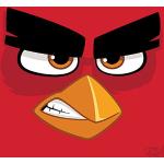Angry Birds Lienzo Rojo de 40 x 40 cm, Poliéster,