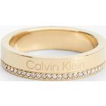 Anillo dorados con cristales Calvin Klein Linear 7 para mujer 