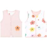 Chalecos reversibles infantiles rosas de algodón floreados 1 mes para bebé 