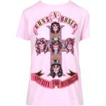 Aniye By, Roses Guns'n'Roses Print Camiseta de Algodón Pink, Mujer, Talla: S
