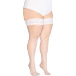 Calcetines antideslizantes blancos de poliamida de encaje talla XXL para mujer 