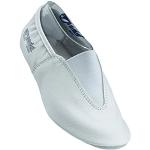 Anniel 2038 - Zapatos de gimnasia artística de cuero, 100 % fabricados en Italia (38, blanco)