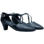 Anniel - Zapatos de baile de piel Broadway/Sala. Fondo de ante. Tacón de 5 cm. Fabricado en Italia, Negro , 42 EU