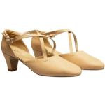 Anniel - Zapatos de baile de piel Broadway/Sala. Fondo de ante. Tacón de 5 cm. Fabricado en Italia, Rosa Pallido, 39 EU