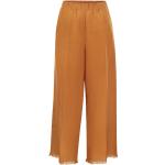 Pantalones naranja de lino de lino rebajados con borlas talla L para mujer 