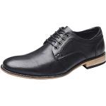 Zapatos negros de ante con cordones con cordones de punta redonda formales talla 47 para hombre 