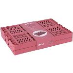 APLI 19557 - Pack de 2 cajas plegables y apilables en rosa coral de medida 29 x 21 x 12 cm, cestas ideales para ordenar, organizar y almacenar tus objetos