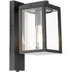 Lámparas negras de vidrio de cristal rebajadas con sensor de movimiento minimalista Qazqa 