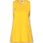 Camisetas amarillas de poliester de cuello redondo sin mangas con cuello redondo de punto Arena con volantes talla XS para mujer 