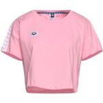 Camisetas rosas de poliester de manga corta manga corta con cuello redondo de punto Arena talla XS para mujer 
