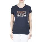Camisetas azules de algodón  rebajadas Armani Exchange con lentejuelas talla M para mujer 