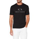 Camisetas negras de cuello redondo rebajadas con cuello redondo Armani Exchange talla XL para hombre 