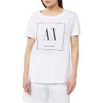 Camisetas orgánicas blancas de cuello redondo tallas grandes con cuello redondo Armani Exchange talla XXL de materiales sostenibles para mujer 