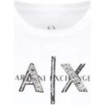Camisetas blancas de algodón de cuello redondo rebajadas con cuello redondo transpirables Armani Exchange talla M para mujer 