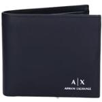 Billetera negras de piel con logo Armani Exchange para hombre 