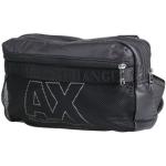 Bolsos medianos negros de tela rebajados con bolsillos exteriores con logo Armani Exchange para hombre 