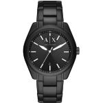 Relojes negros de acero inoxidable de pulsera impermeables con logo Armani Exchange para hombre 