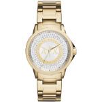 Relojes dorados de acero inoxidable de pulsera Cuarzo con logo Armani Exchange para mujer 